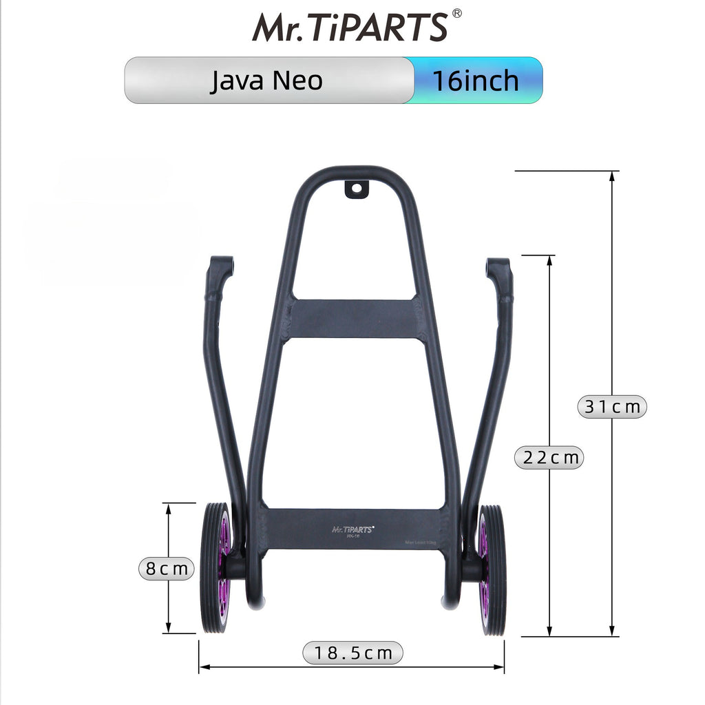 Mr. TiPARTS Easy Wheels + Rack for JAVA Neo Folding Bike