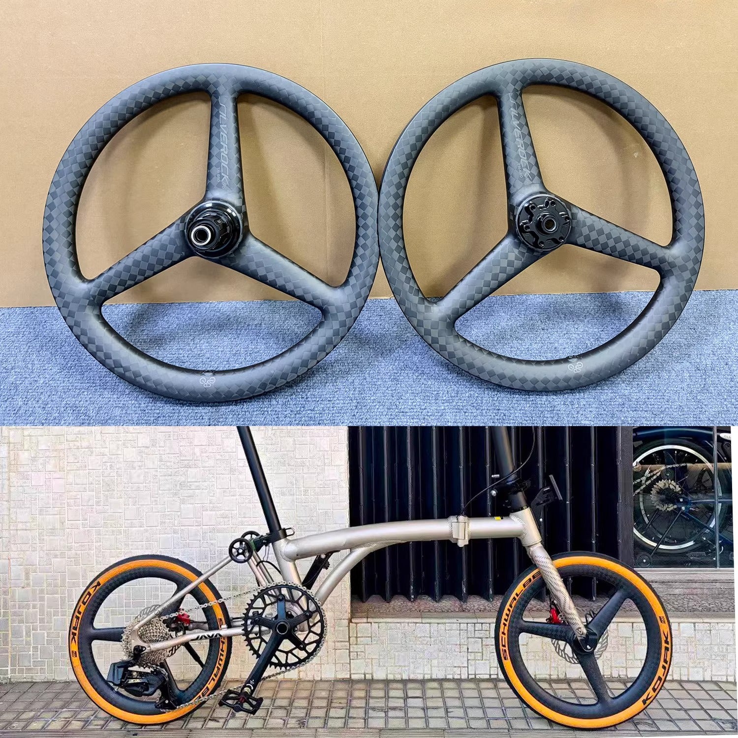 SILVEROCK carbon fiber three-knife wheel set JAVA NEO folding car special 16-inch 349 disc brake 60T ratchet