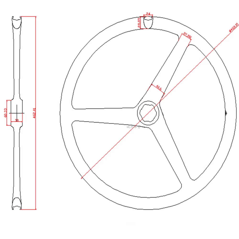Carbon Fiber Wheelset for Java Neo 16 Inch 349 Disc Brake Folding Bike Lightweight 60T Ratchet