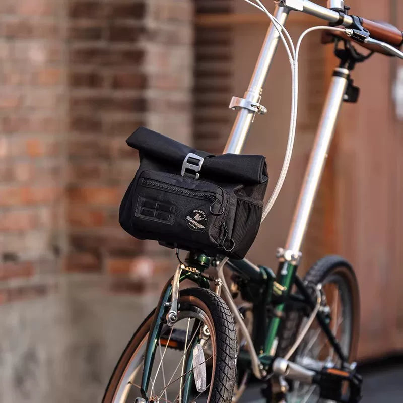 Folding Bike Front Bag with Mount – Quick Release Handlebar Bag