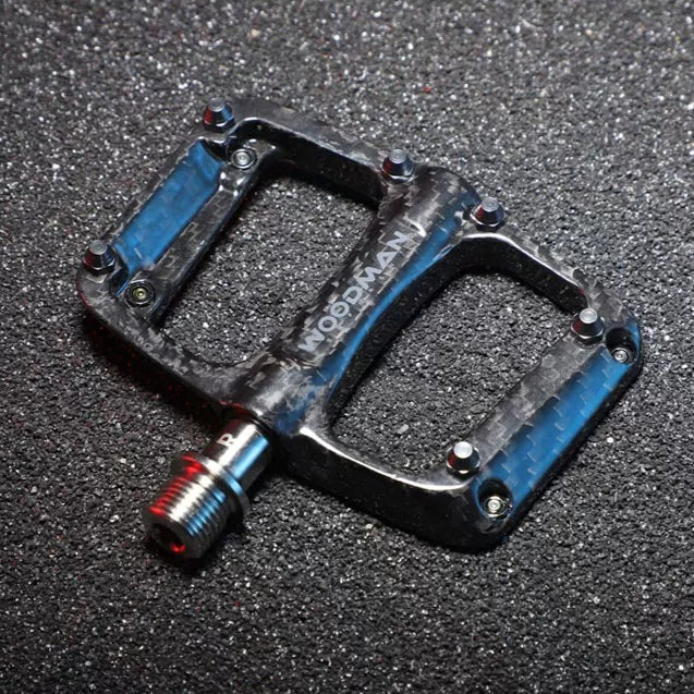 Carbon Fiber Pedals with Titanium Axle for Folding Bike Lightweight Flat Pedal Quick Release Option