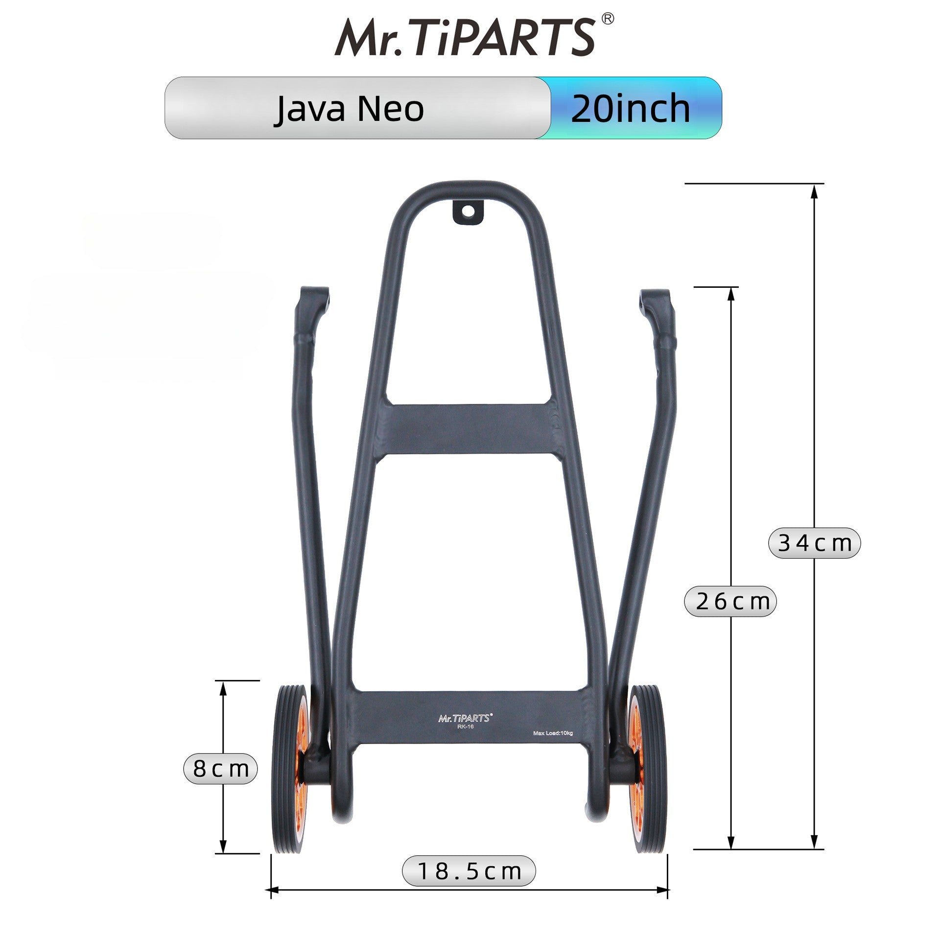 Mr. TiPARTS Easy Wheels + Rack for JAVA Neo Folding Bike