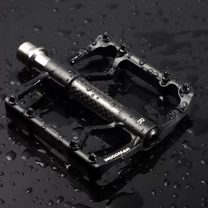 Carbon Fiber Pedals with Titanium Axle for Folding Bike Lightweight Flat Pedal Quick Release Option